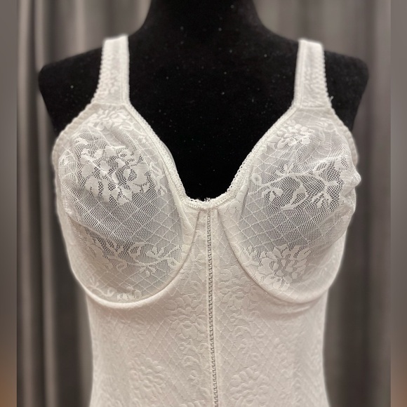 Vintage Flexees white stretch bodysuit shapewear - Picture 2 of 13